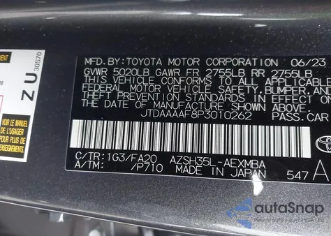 2023 Toyota Crown Xle z USA, uszkodzony, nr VIN JTDAAAAF8P3010262